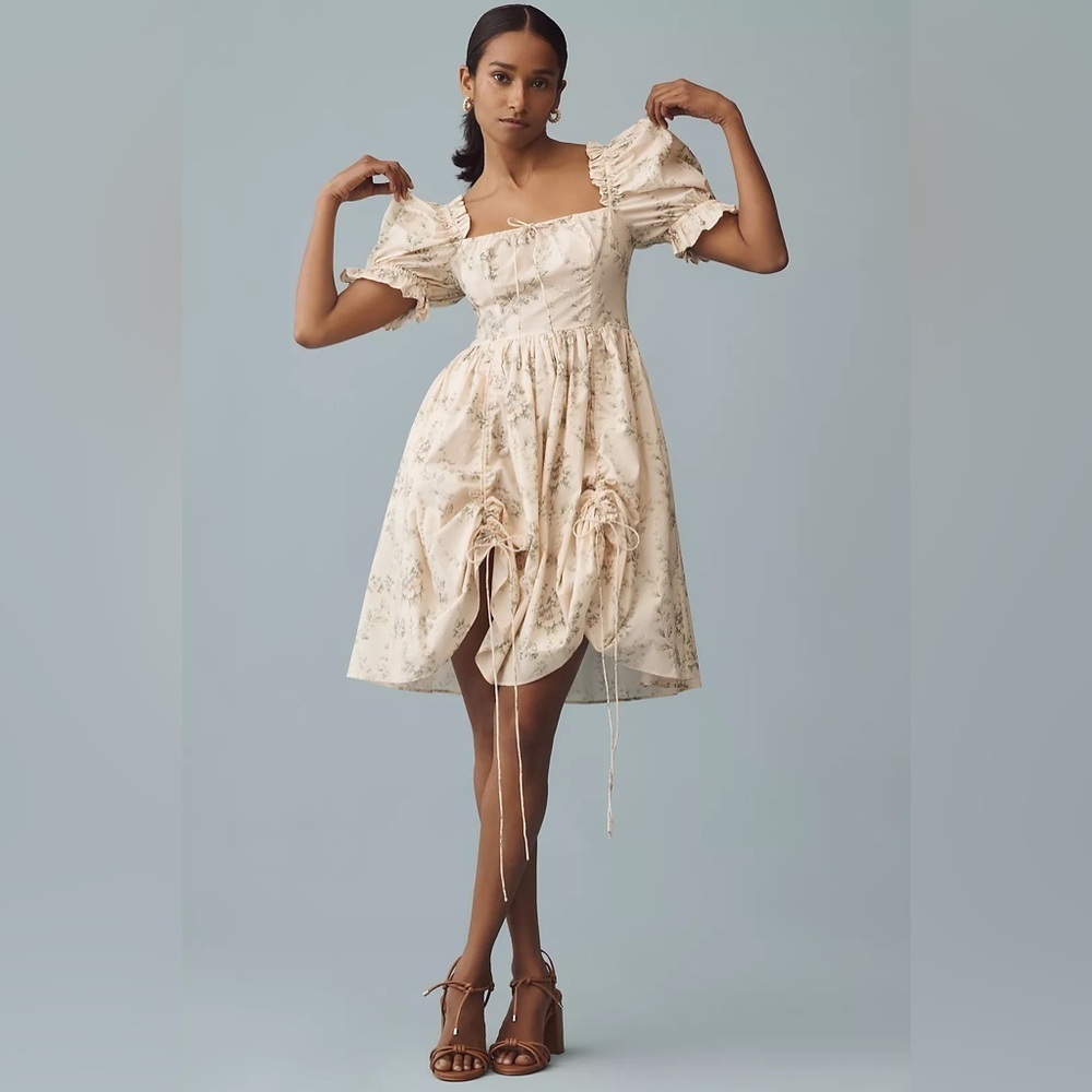 NWT! Anthropologie Selkie Puff-Sleeve Romantics Mini Dress - Size XL 🥐